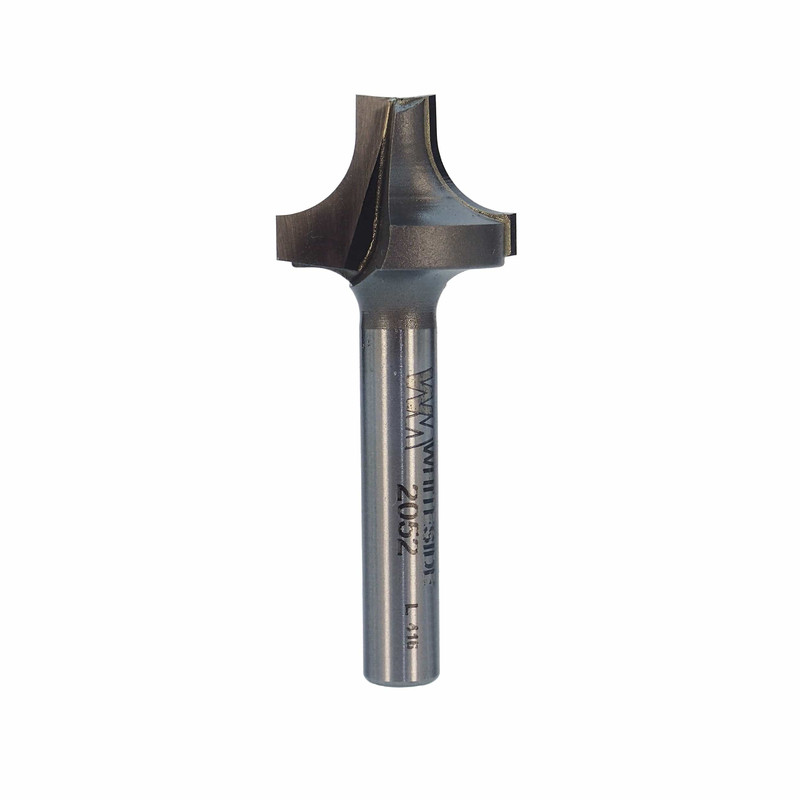 2052 Plunge Roundover Router Bit 1/4" R X 3/4" A X 1/4" B 3/8" C 1-7/8" OL